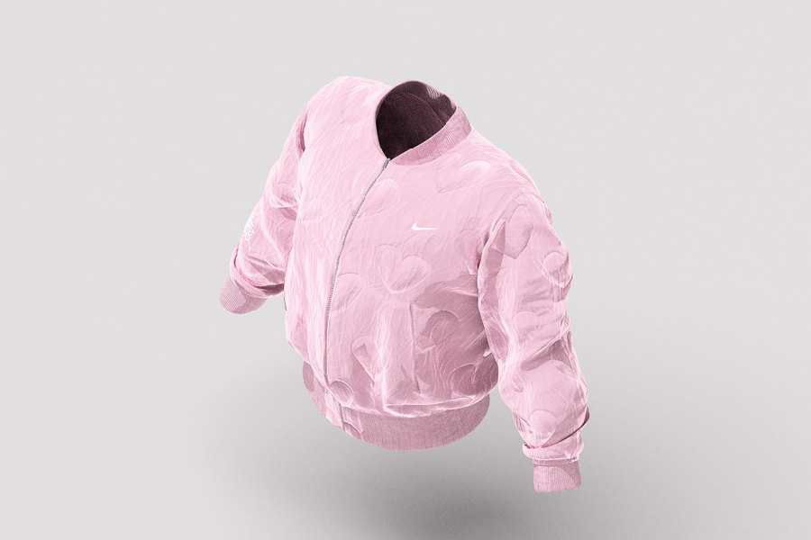 Pink nike hotsell bomber jacket