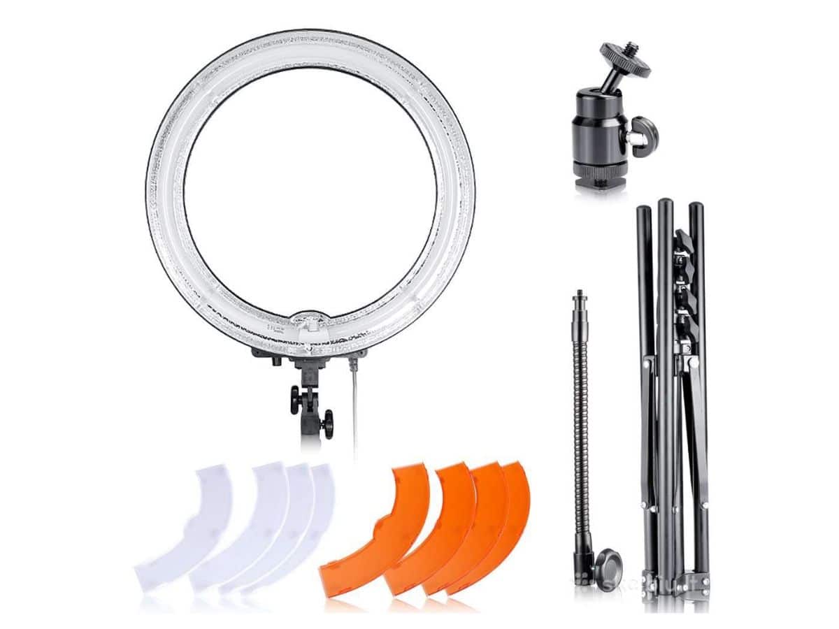 Neewer Dimmable Ring Fluorescent Flash Light And Stand Kit 