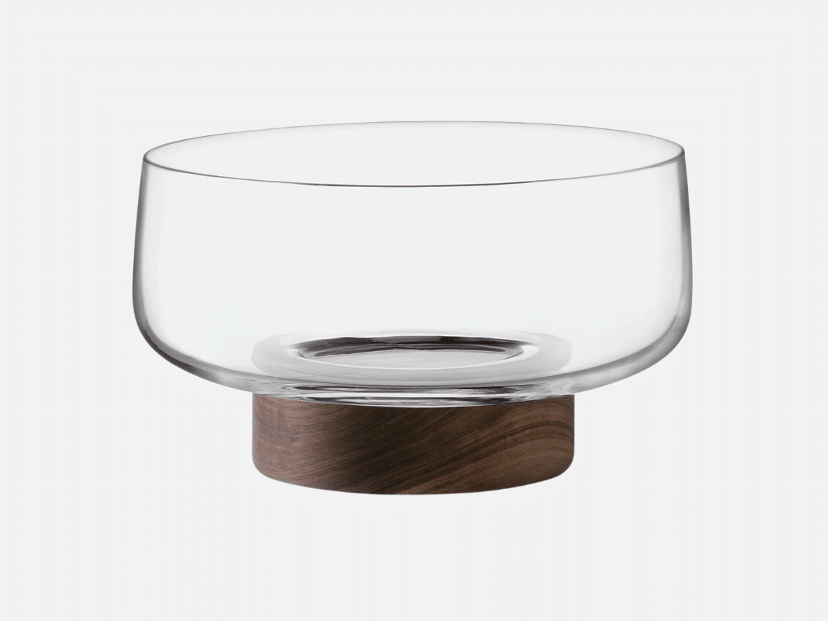 Lsa international city glass bowl and walnut base