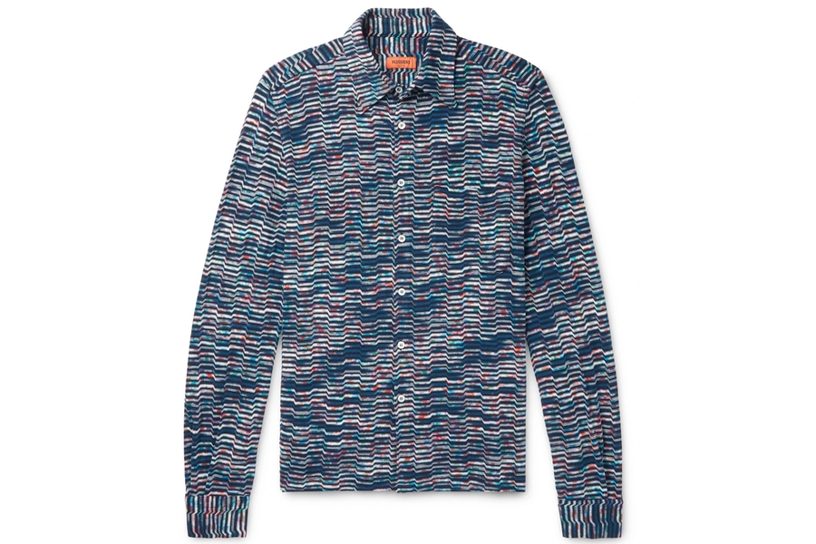 Missoni Space-Dyed Crochet-Knit Cotton Shirt