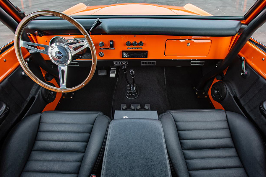 Pristine 1974 Ford Bronco up for Auction in Florida dashboard and steering wheel