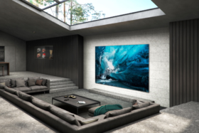 Samsung 110 inch MicroLED on a wall in a front room