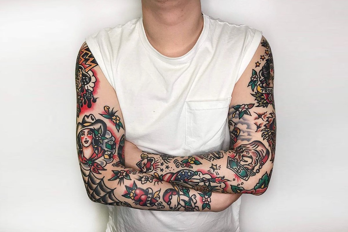 american style tattoo sleeve