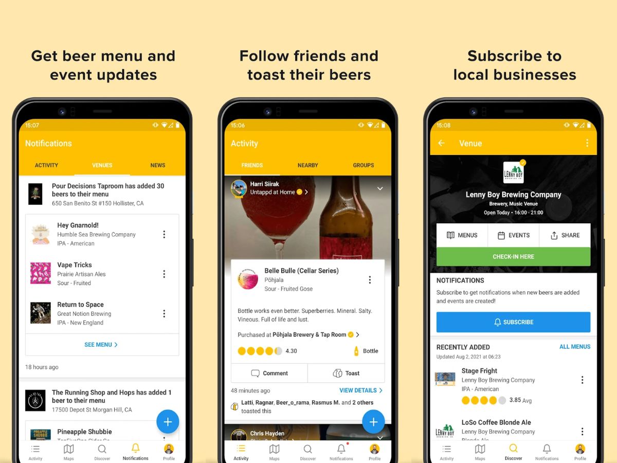 Untappd features graphic