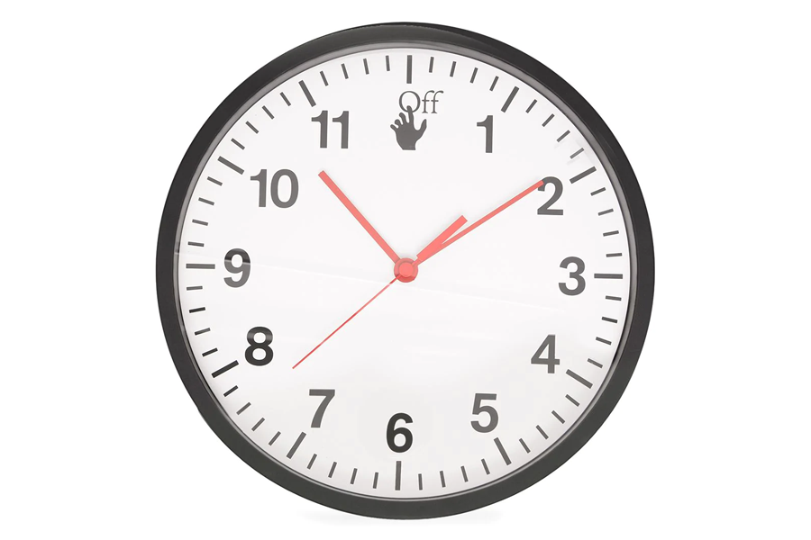 Off-White Logo Print Wall Clock