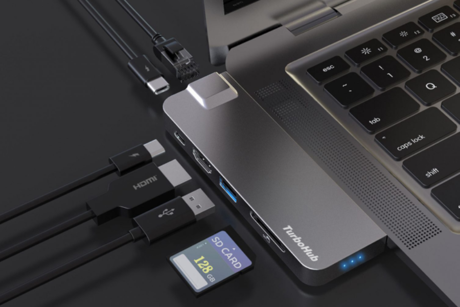 Hub USB ESSAGER 8-en-1 avec stockage SSD pour MacBook Pro, MacBook Air