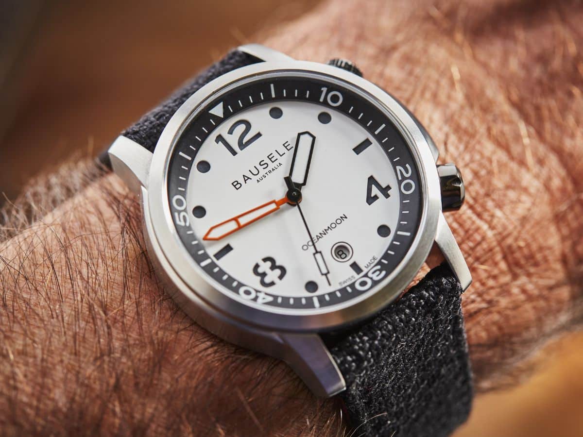 Bausele watch on a person's wrist