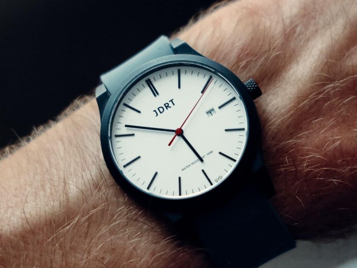 JDRT watch on a person's wrist