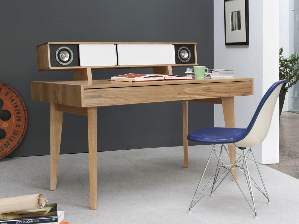 Symbol Audio desk with built in speakers