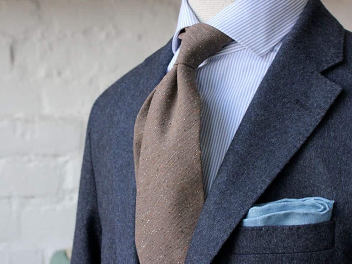 A suit with a Classic Pocket Square