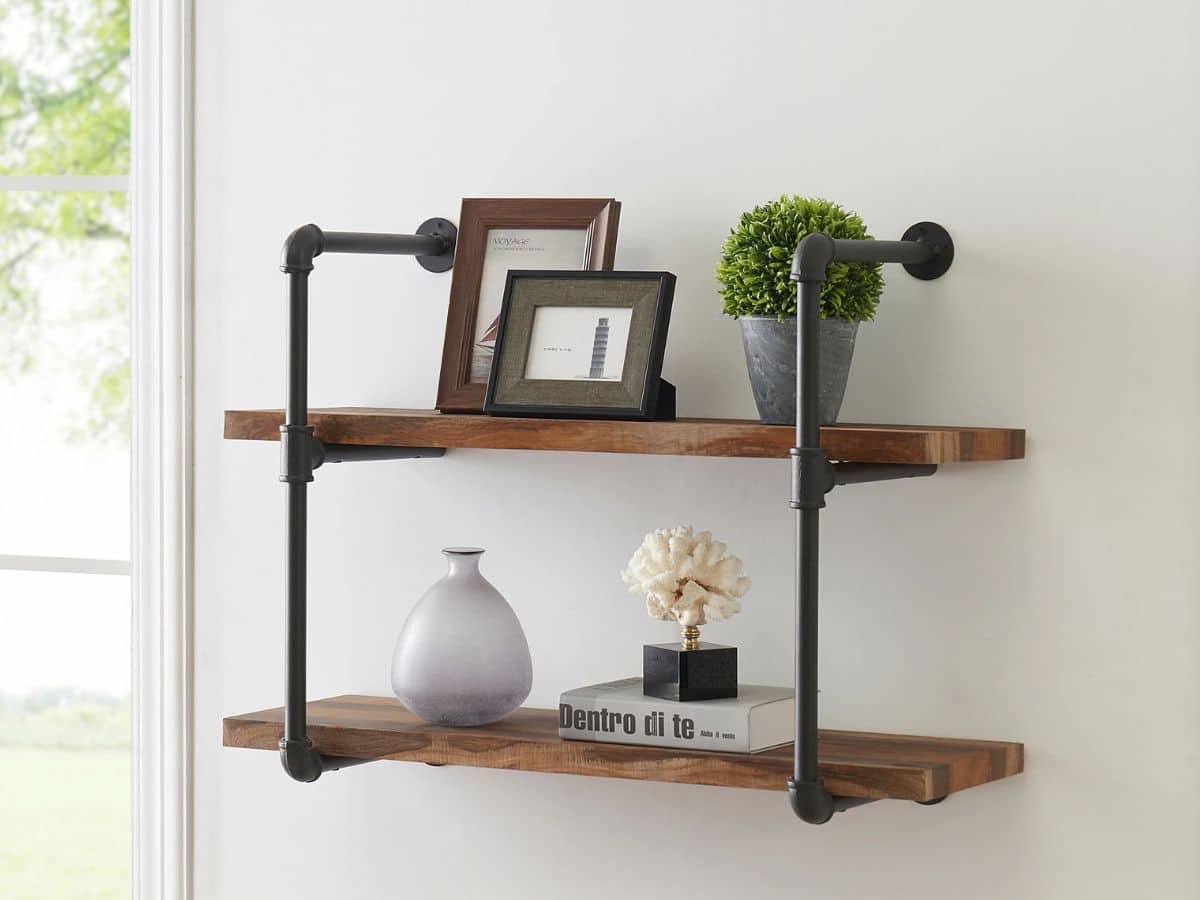 Industrial wall bookshelf