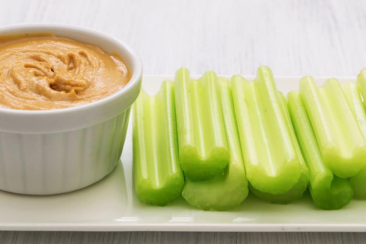 Best High Protein Snacks for On the Go Peanut Butter Celery Sticks