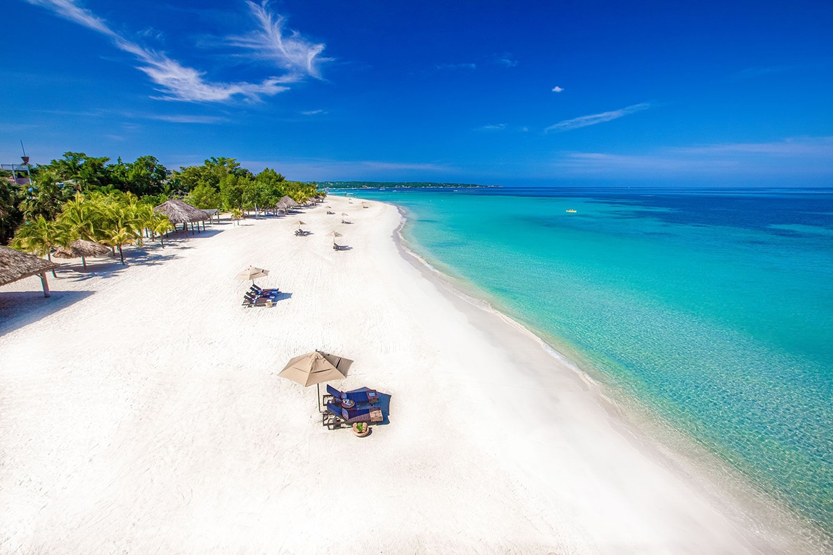 seven mile beach in Jamaica