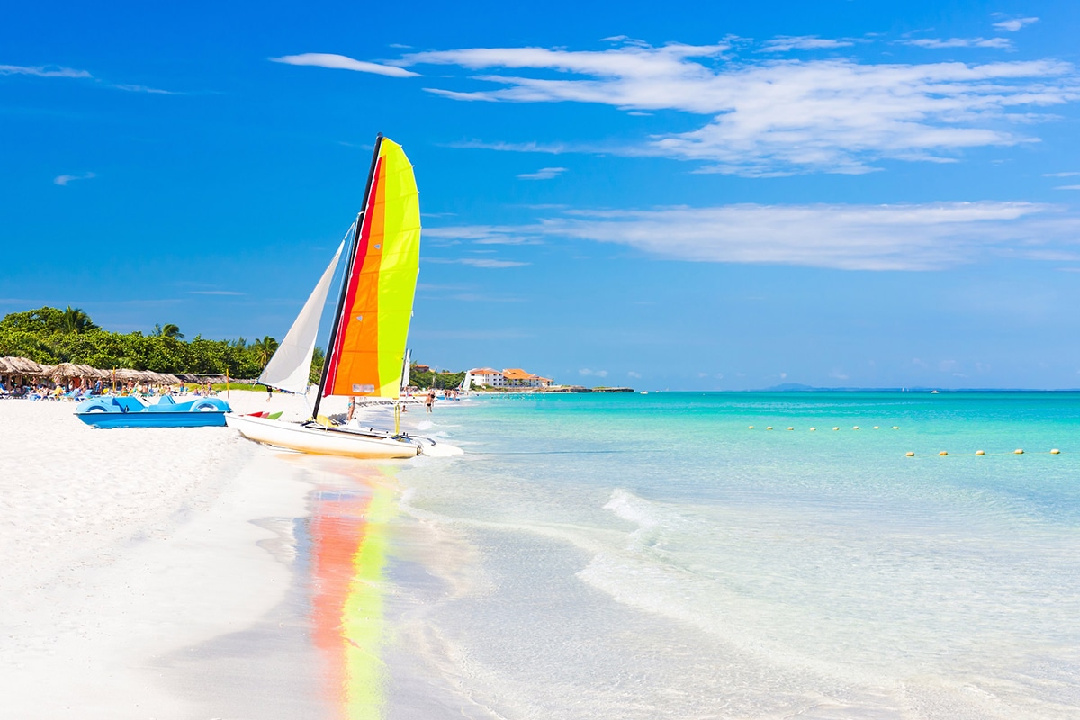 colorful sailboat on varadero beach