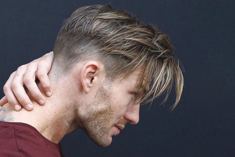 middle part hair male