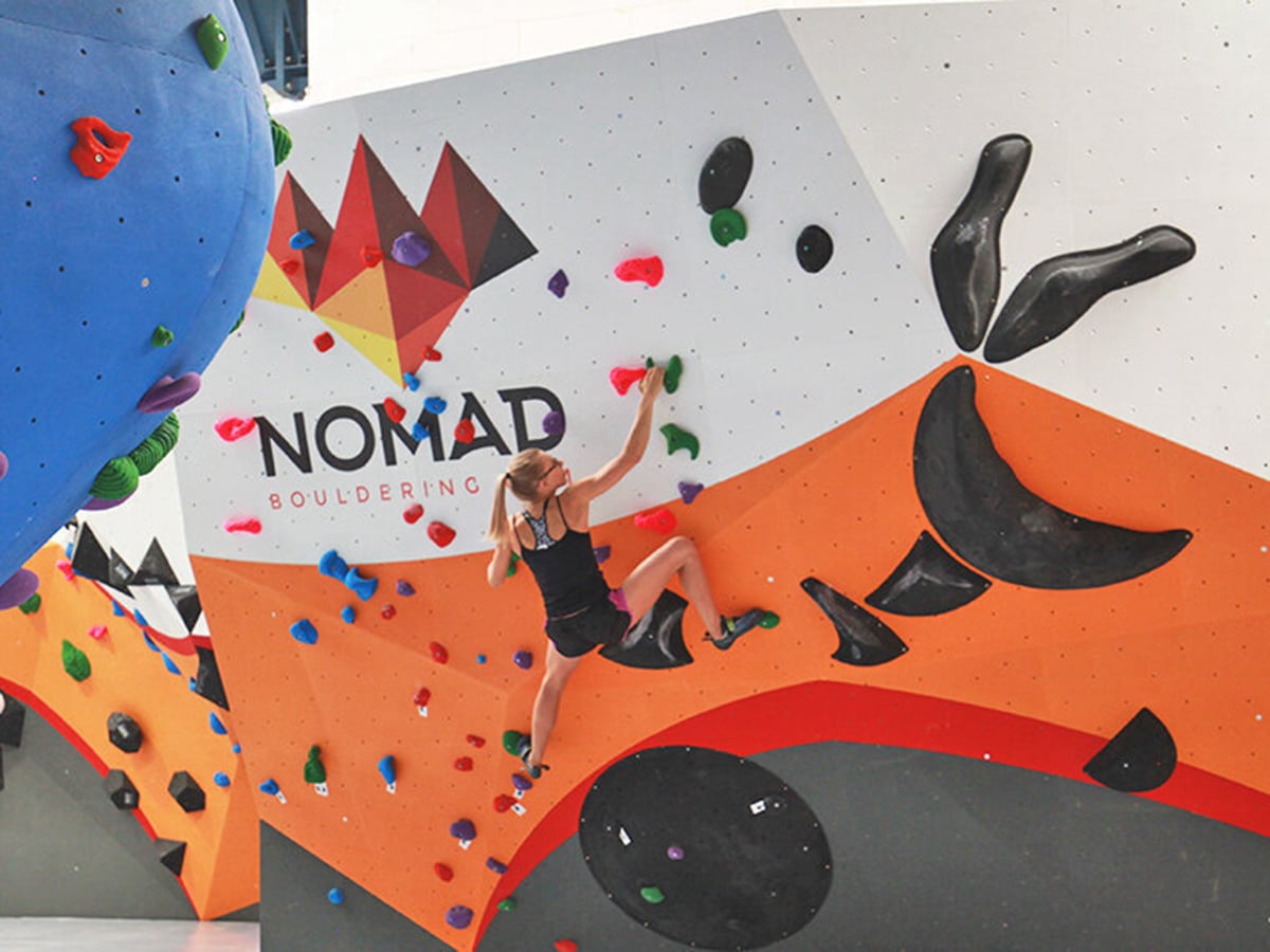 nomad bouldering climbing gym interior