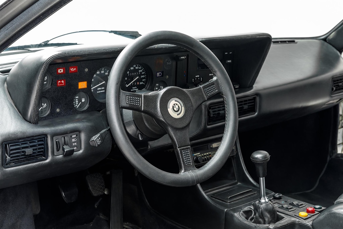Paul Walker's BMW M1 AHG Studie Coupe steering and dashboard