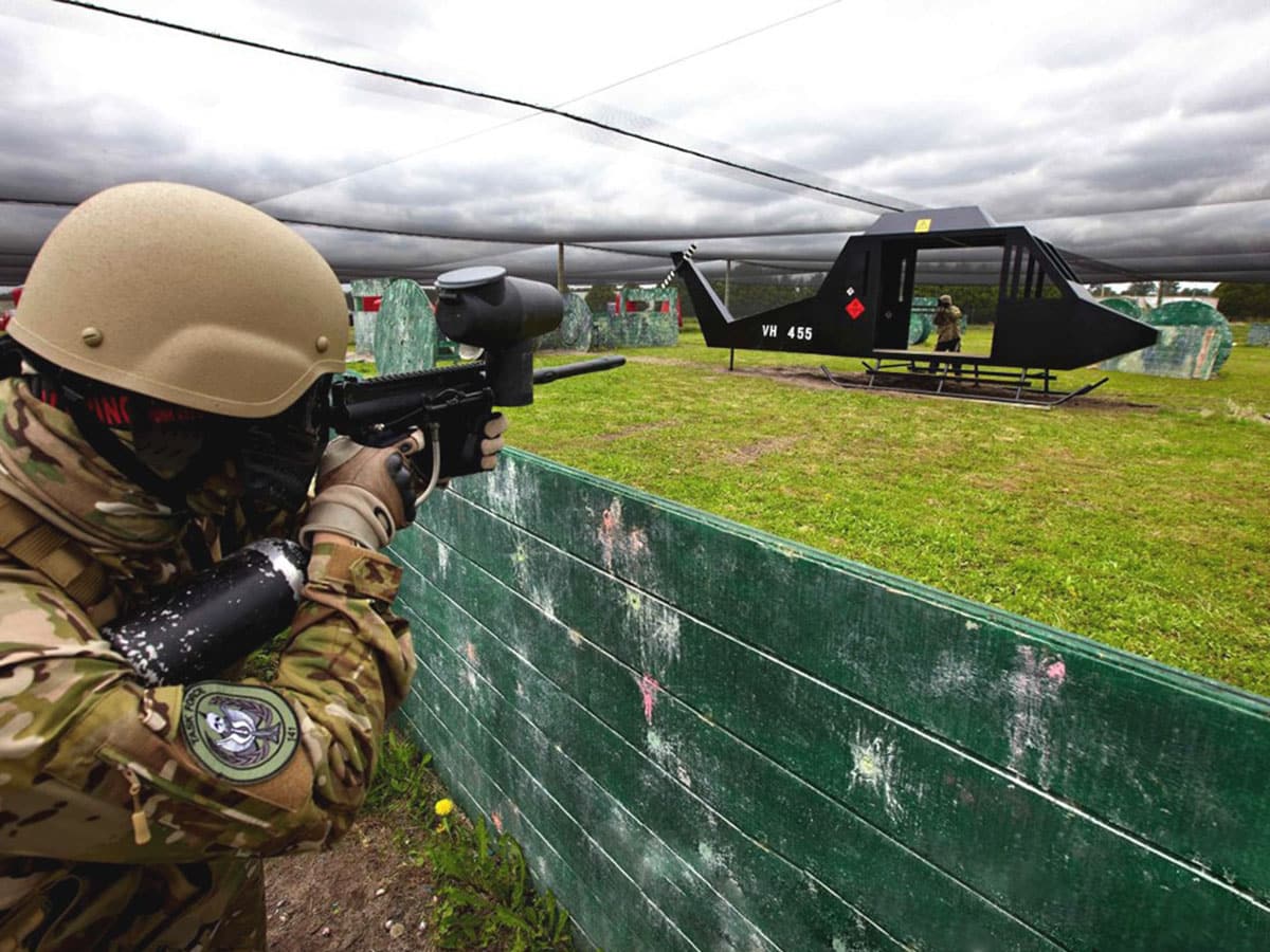 Book in for a paintball session at Sniper's Den in Moorabbin