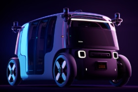 Zoox Amazon's Self Driving Taxi front side