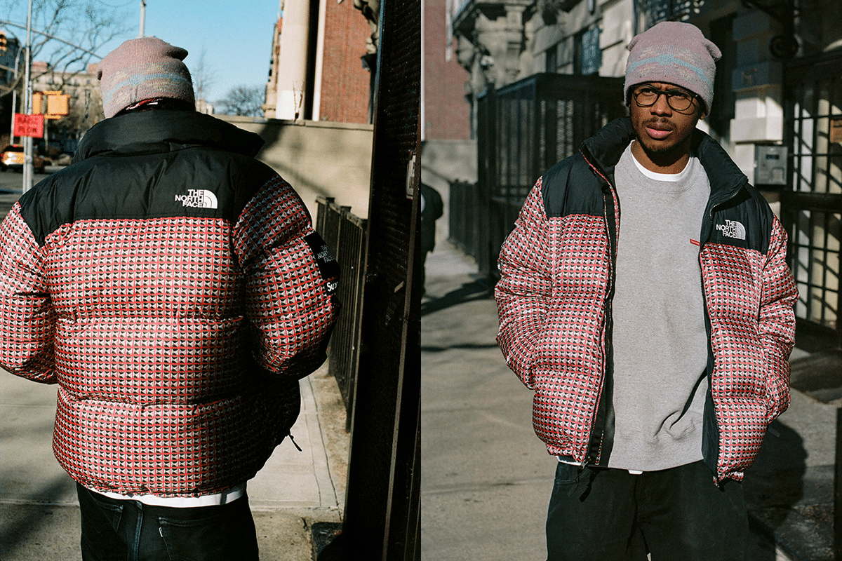 Supreme north clearance face checkered jacket