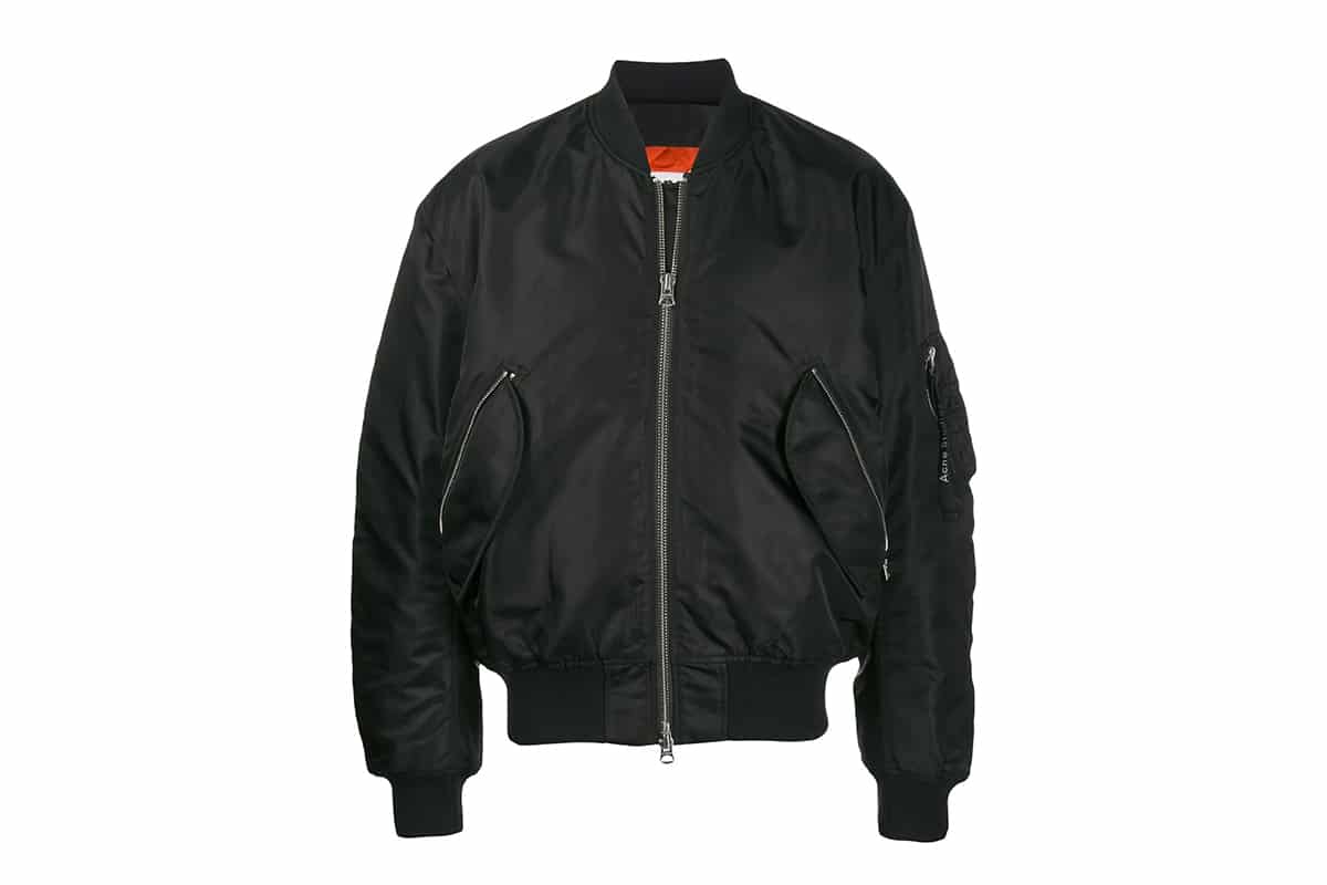 acne black bomber jacket