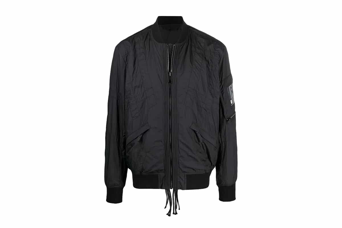 diesel stitched black bomber jacket