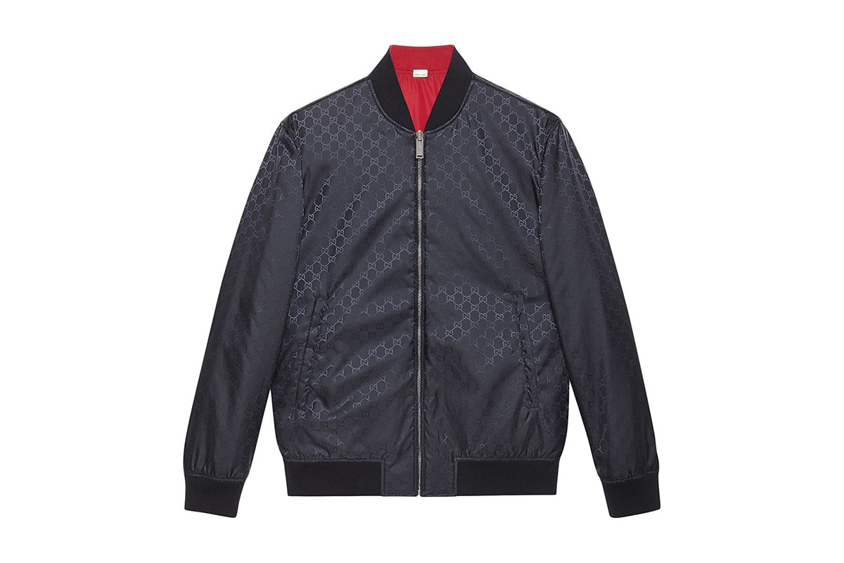 gucci gg pattern reversible bomber