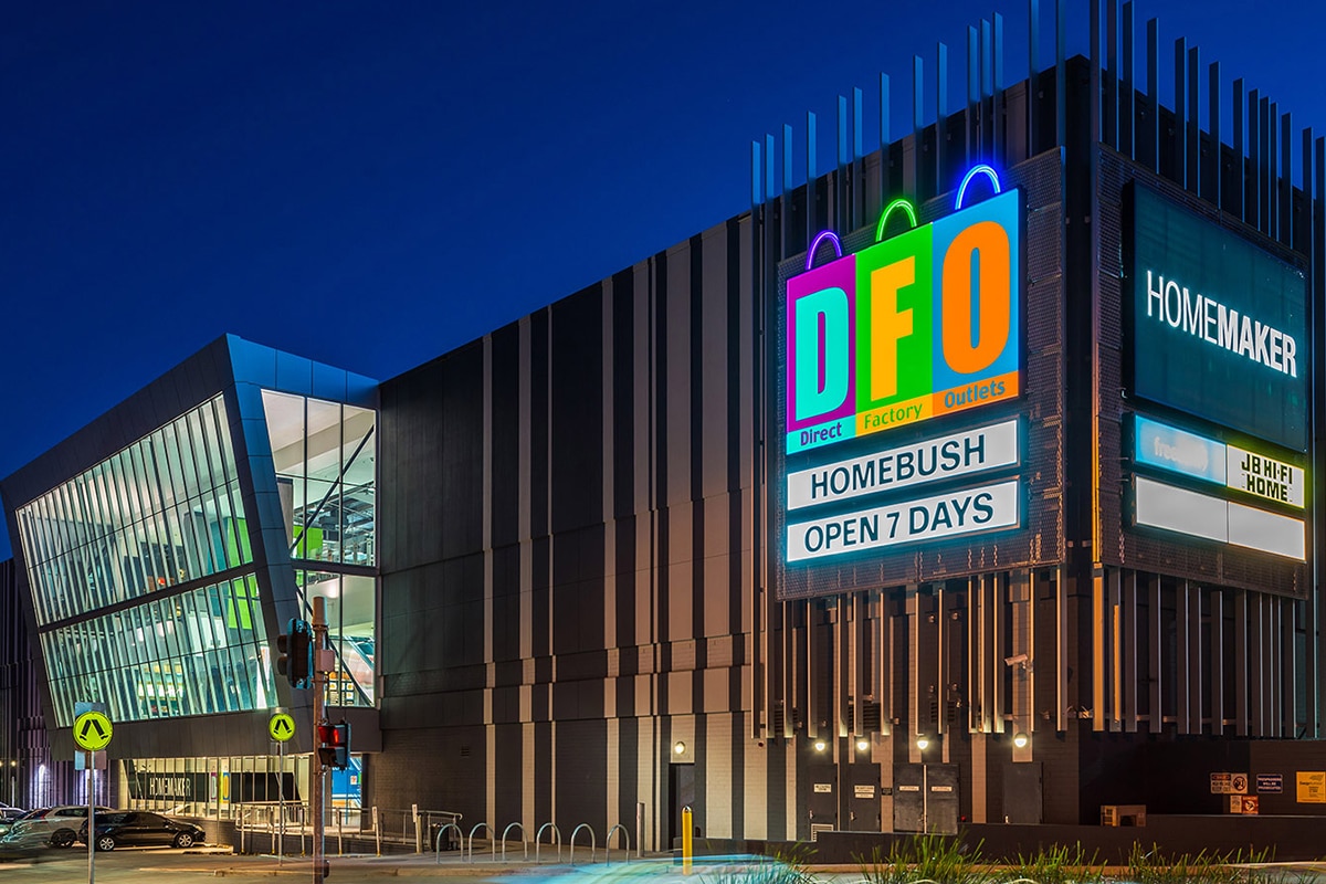 dfo homebush outlet shopping mall outdoors