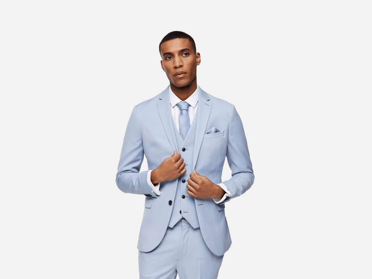 Solid Color Acrylic Blazer in Sky Blue : MXD58