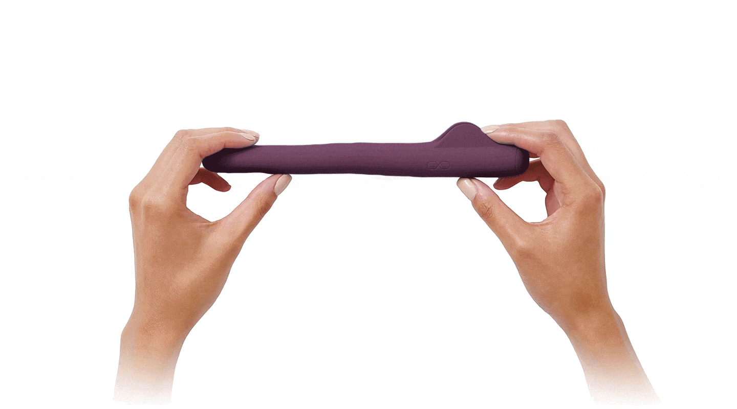 Crescendo purple hand bends upwards gif high res