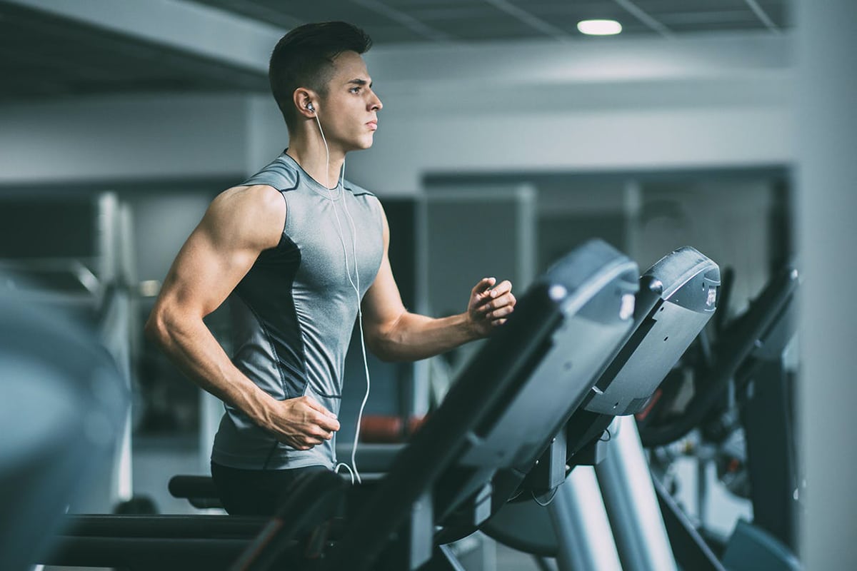 man doing cardio training on Treadmill