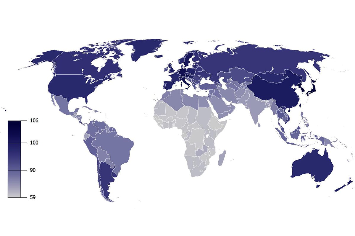 average iq by country