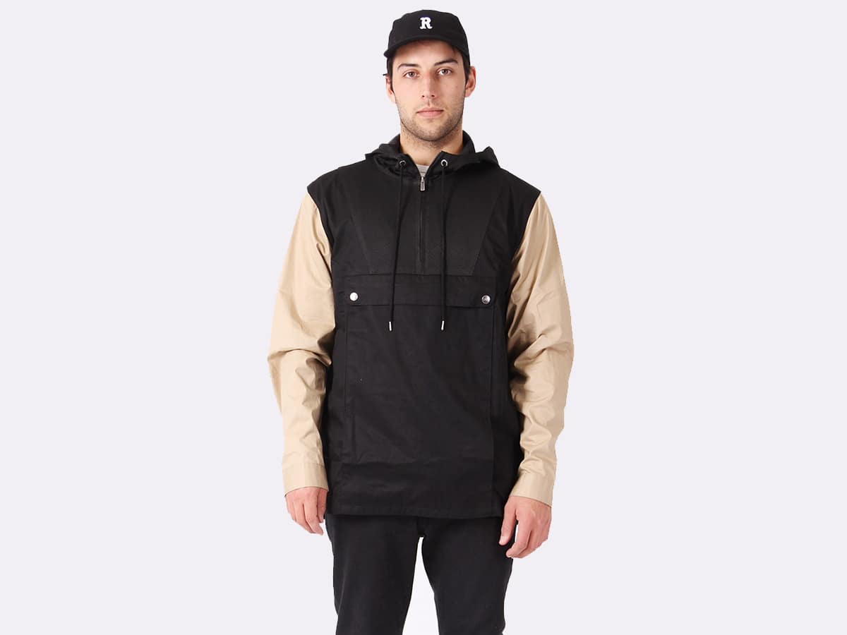 RPM Outfield Pullover Men's Jacket - Black Beige