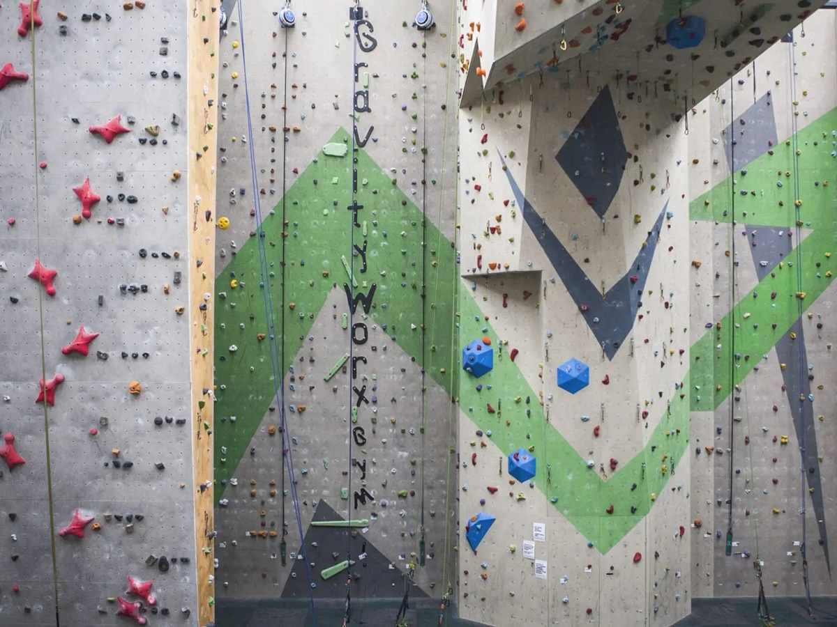 gravity worx indoor rock climbing gym interior