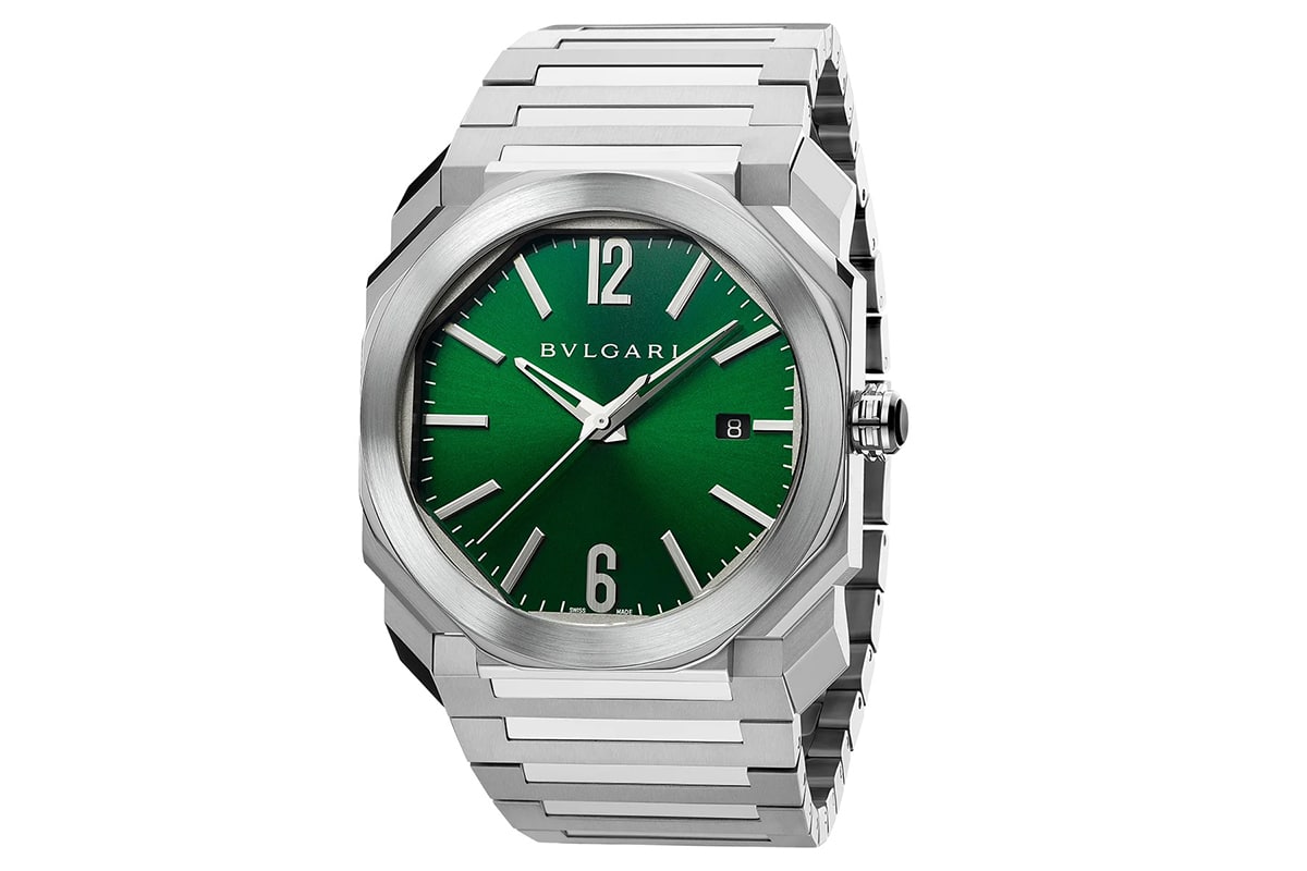 bvlgari octo green face watch