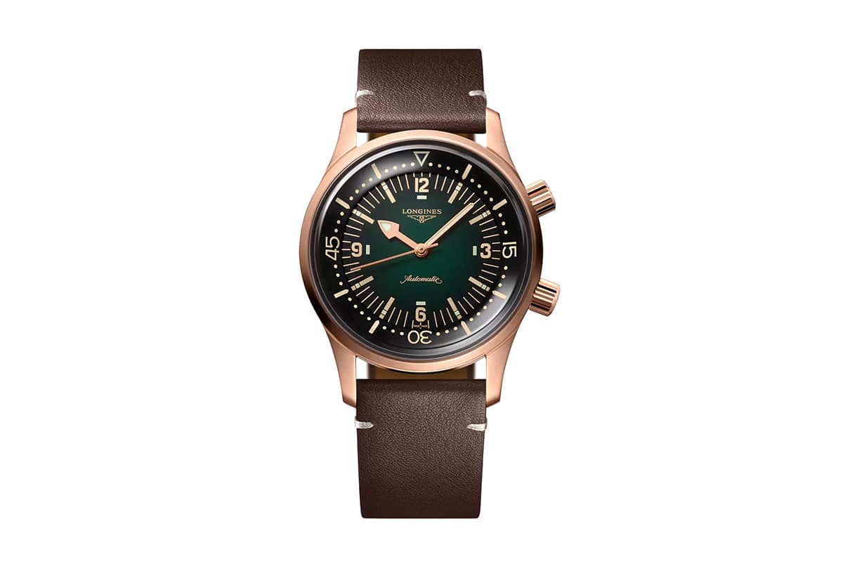 longines legend diver bronze with green dial Watch