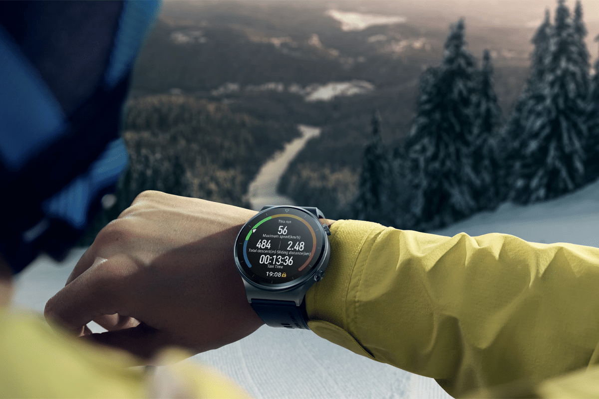 Skiing huawei gt 2 pro watch