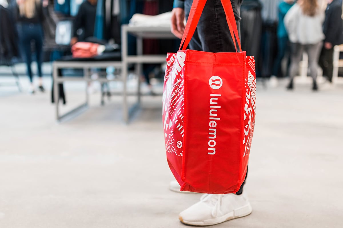 red lululemon bag