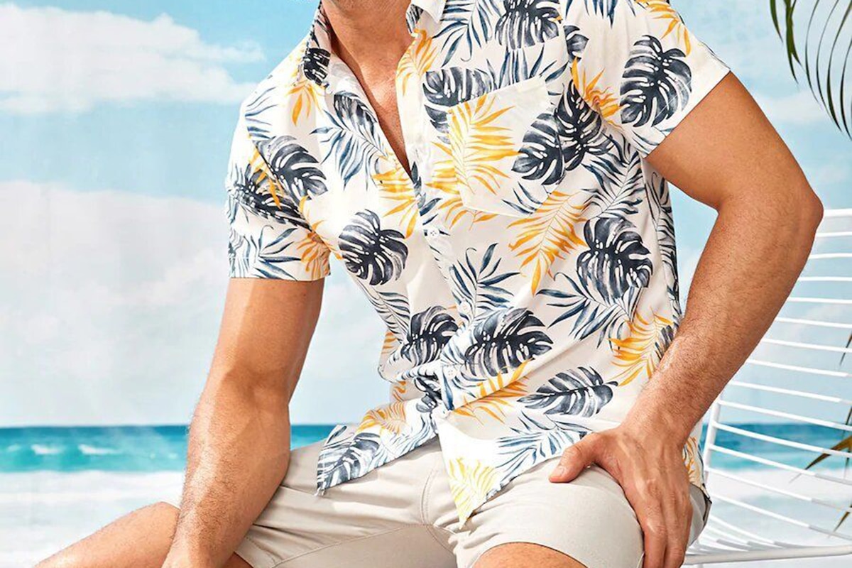 Men's tropical short sleeve shirt