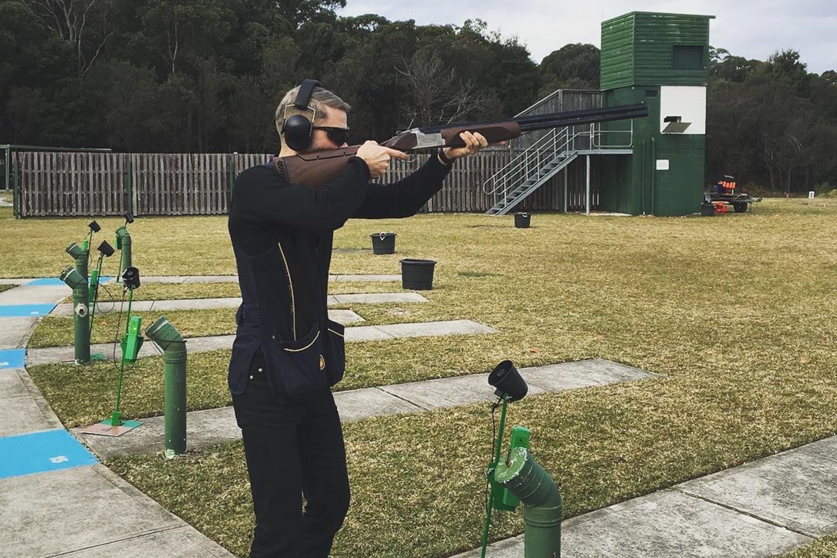 Man aiming shotgun at new south wales gun club