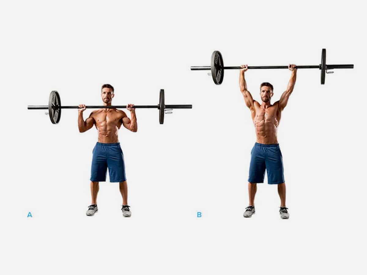 1 barbell overhead shoulder press