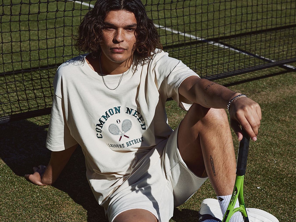 tennis player in clothes from universal store online clothing