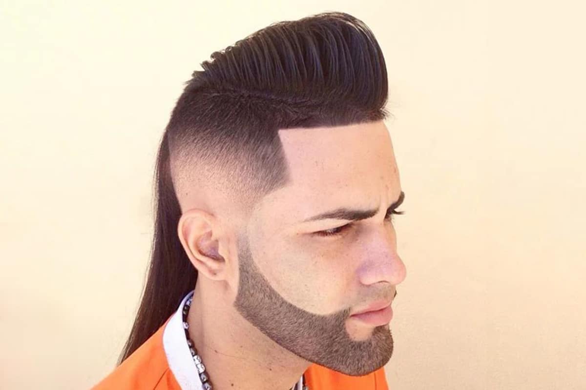 Men's Modern Mullet  Mohawk hairstyles men, Faded hair, Long hair