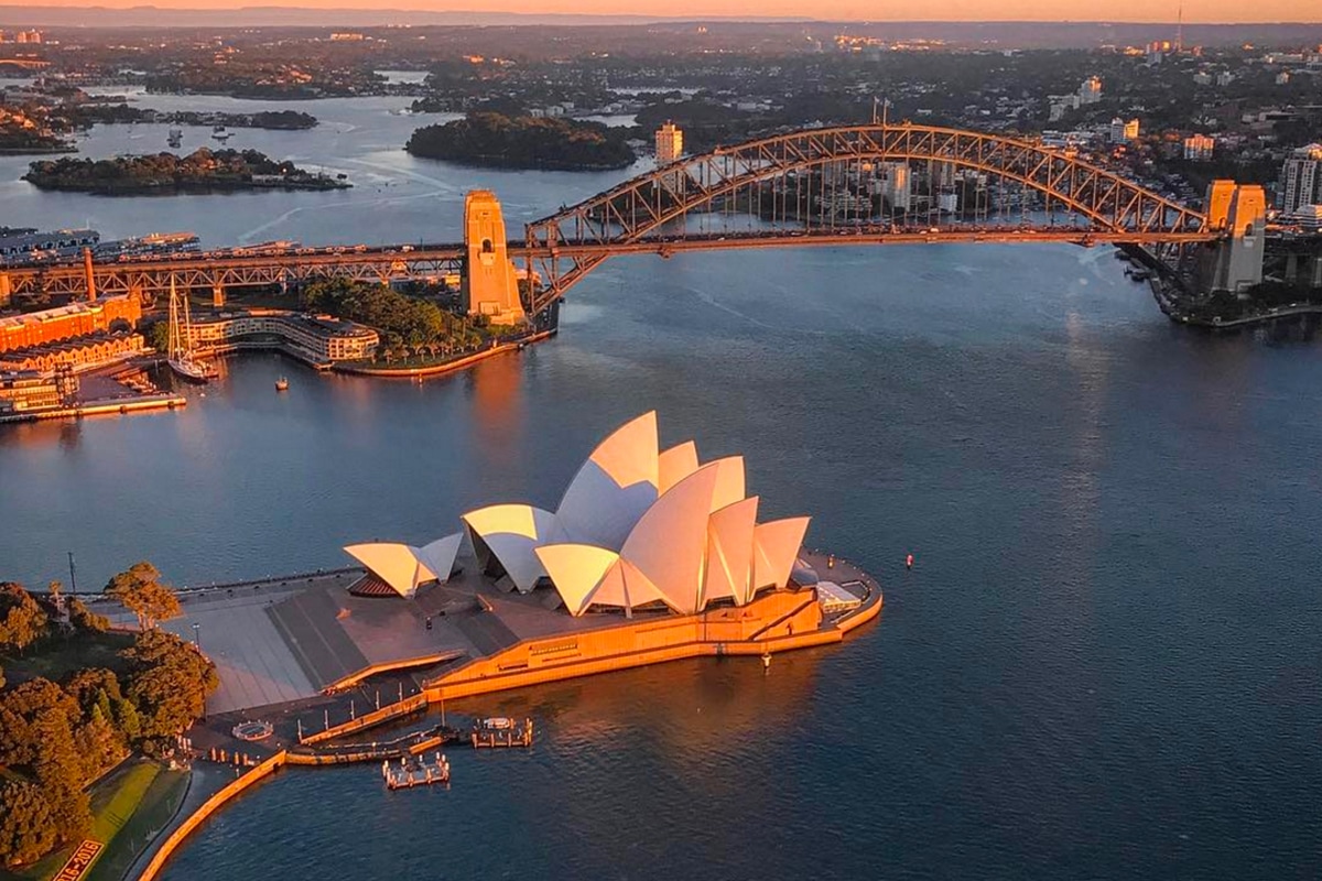private sunset helicopter tour over sydney and beaches by blue sky helicopter
