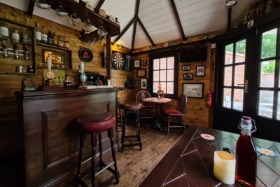Couple Trasforms Backyard into a Full-Scale British Pub