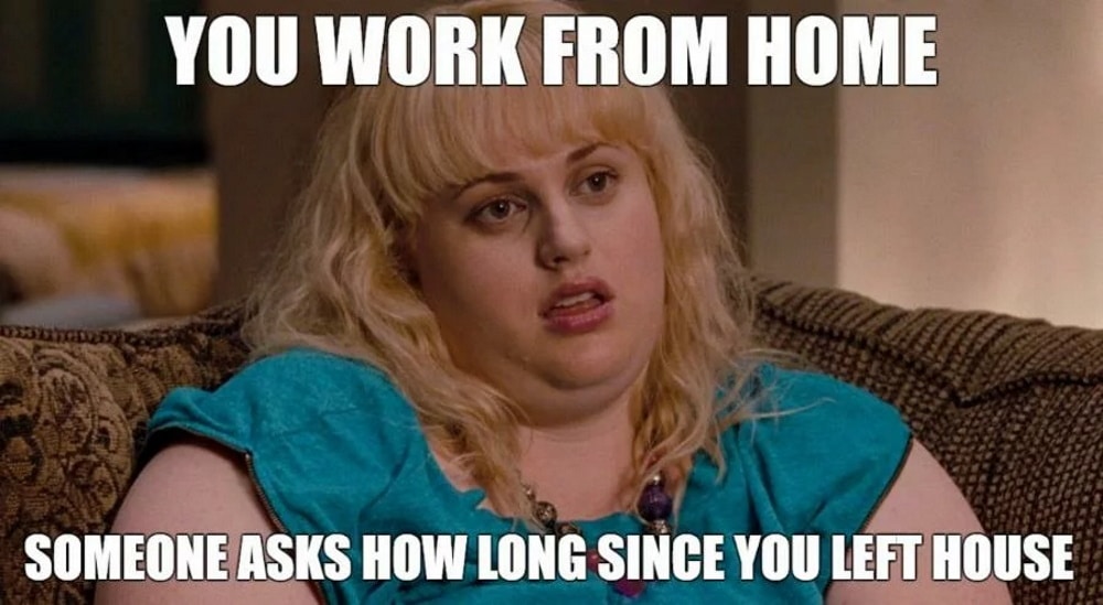 Work from home not leaving house