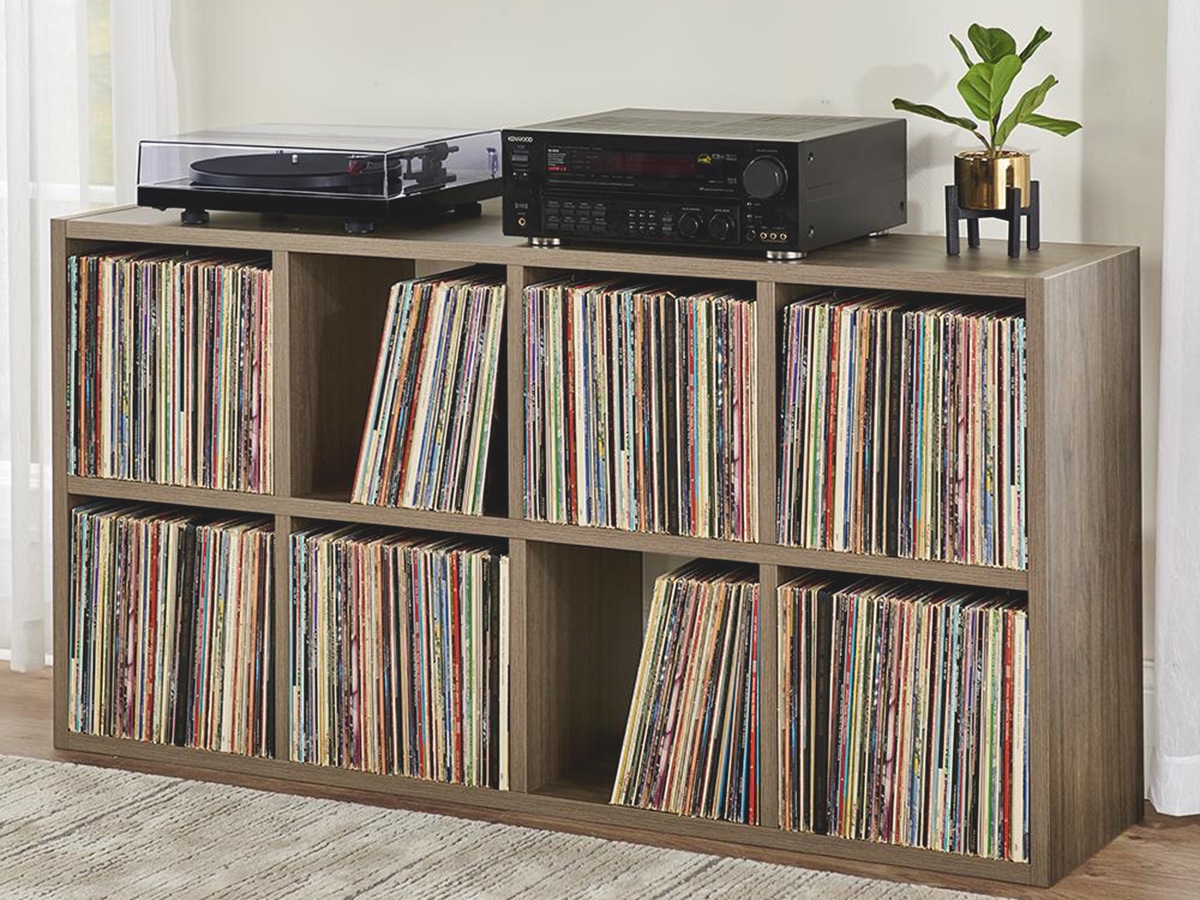 Organize Your Record Collection in This Rustic Wood Storage Rack