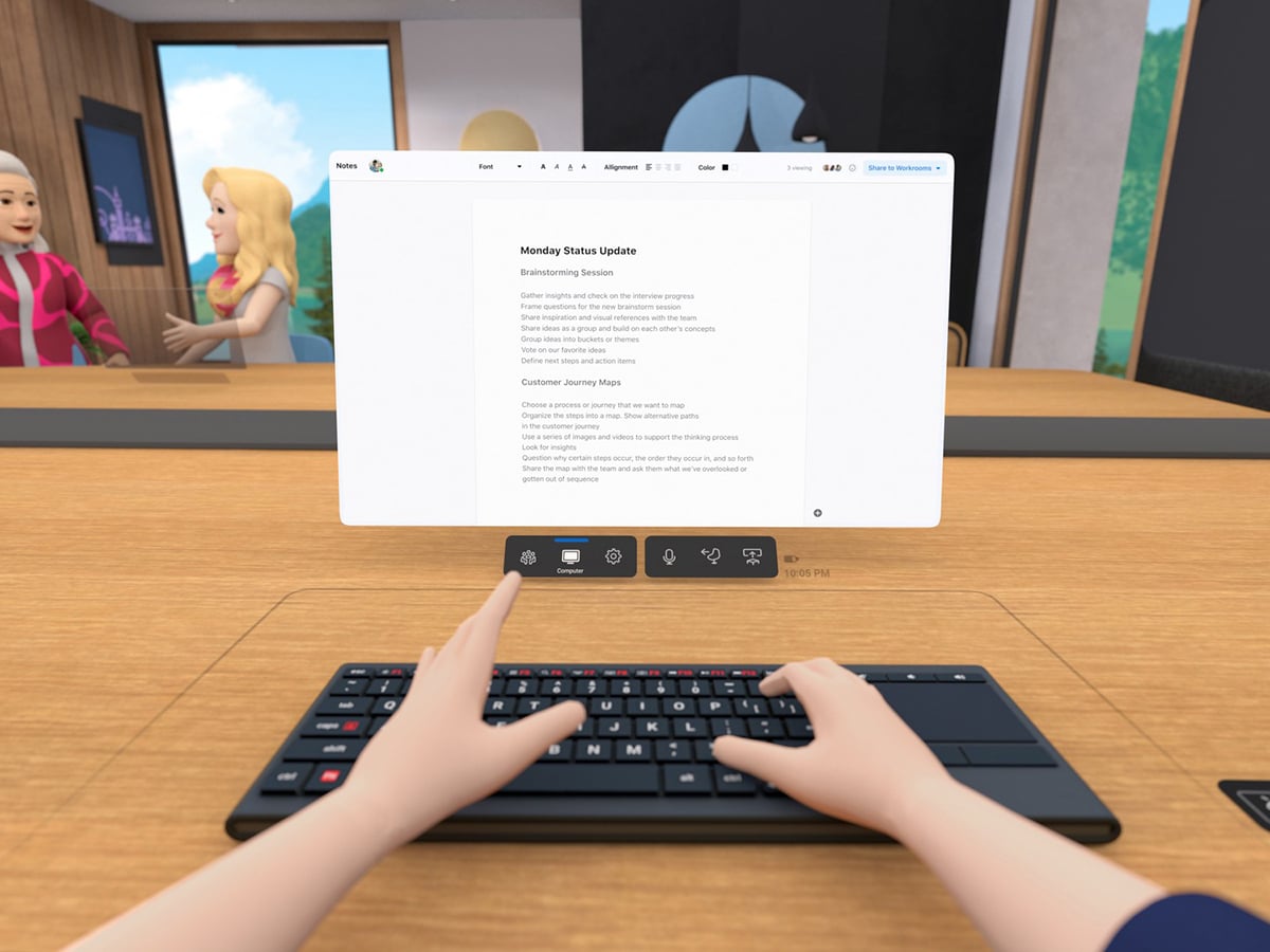 Facebook horizon workrooms typing