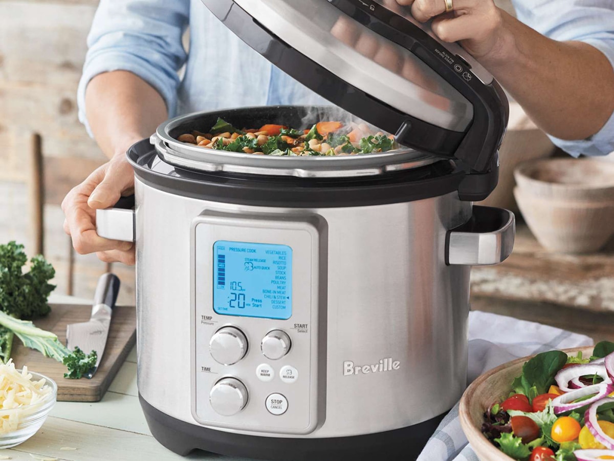preparing food in breville the fast slow pro multi cooker