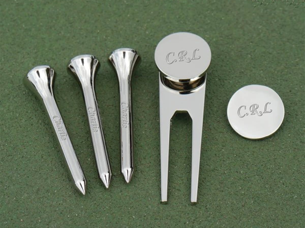 personalised engraved set of 5 golf accessories